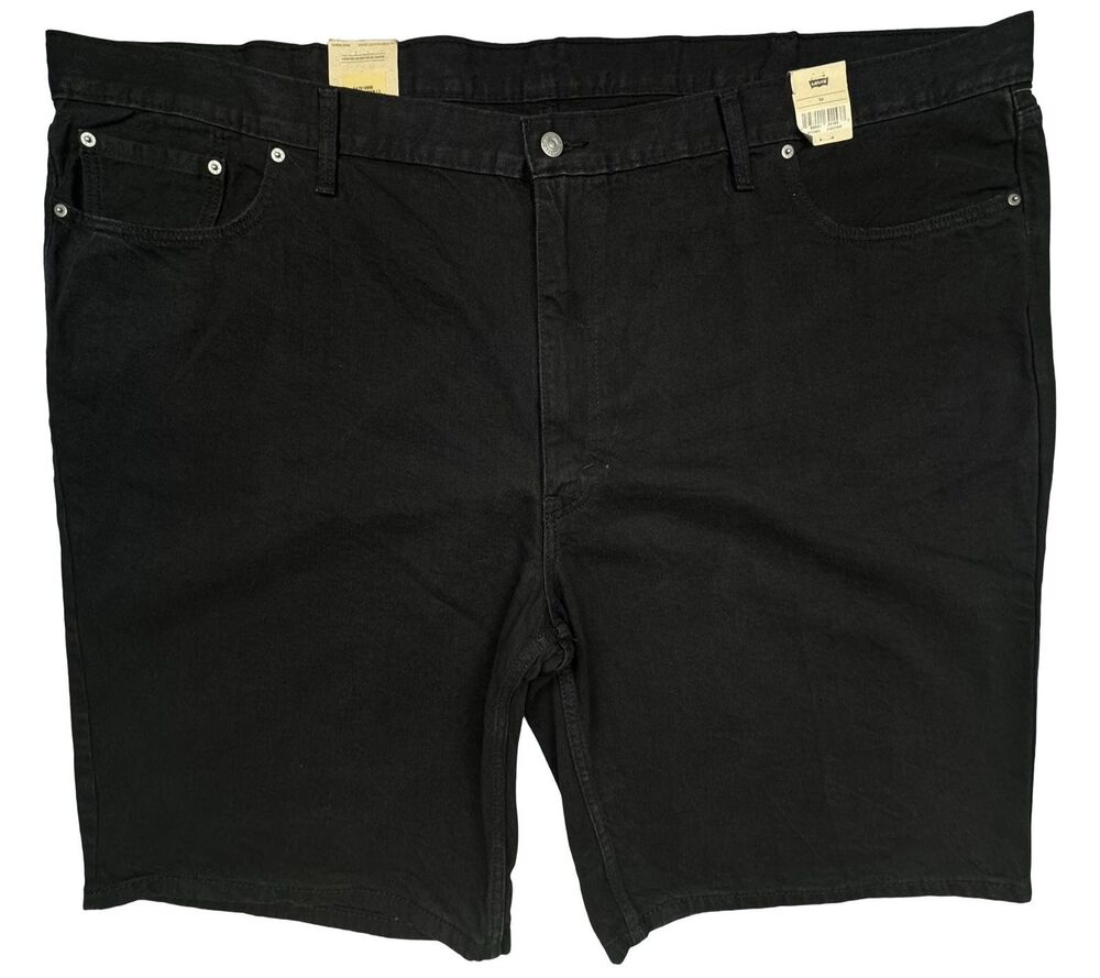LEVI'S 469 Mens Size 54 Shorts Jean Black Loose Fit 5 Pocket Big and Tall New